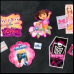 Mattel, lala-oopsies, nickelodeon hang tags and woven labels
